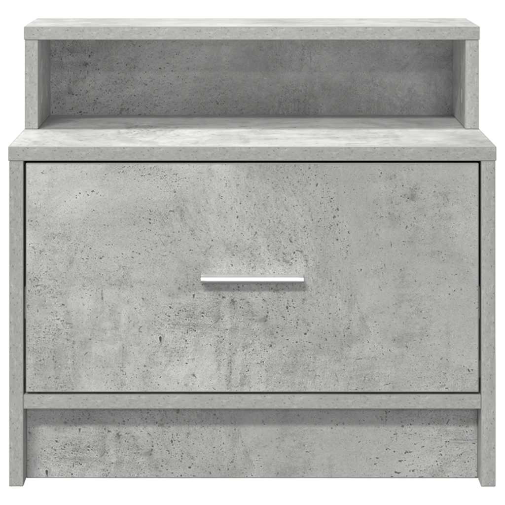 vidaXL Noptiera cu sertar gri beton 51x31x47 cm