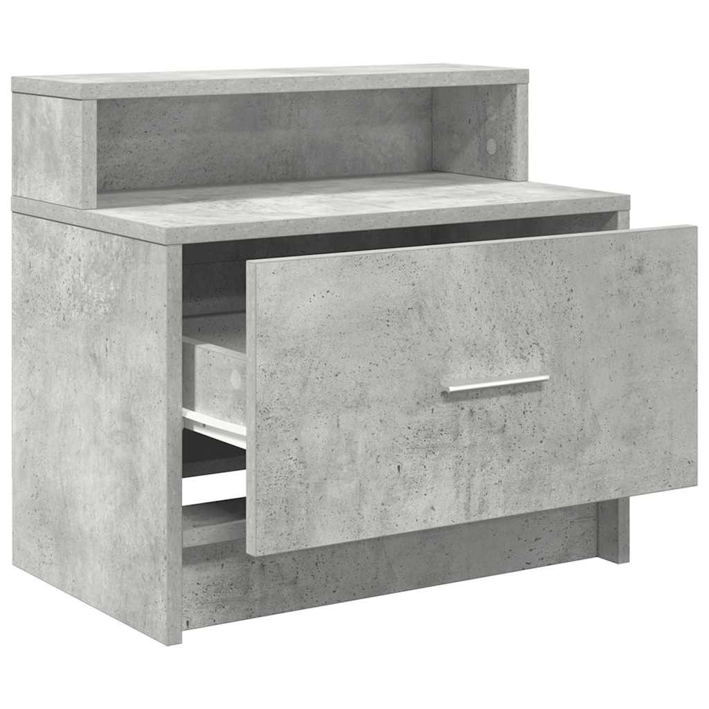 vidaXL Noptiera cu sertar gri beton 51x31x47 cm