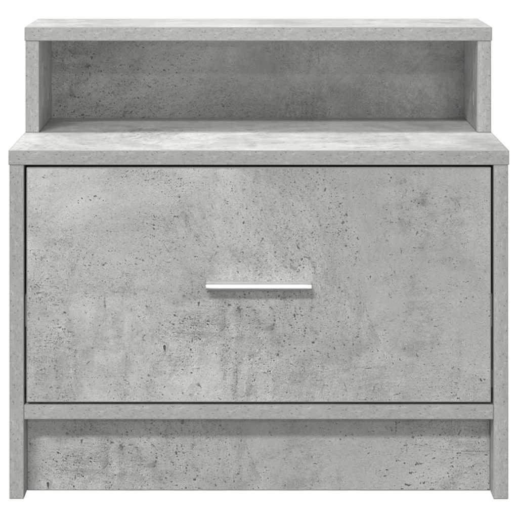 vidaXL Noptiere cu sertar 2 buc gri beton 51x31x47 cm