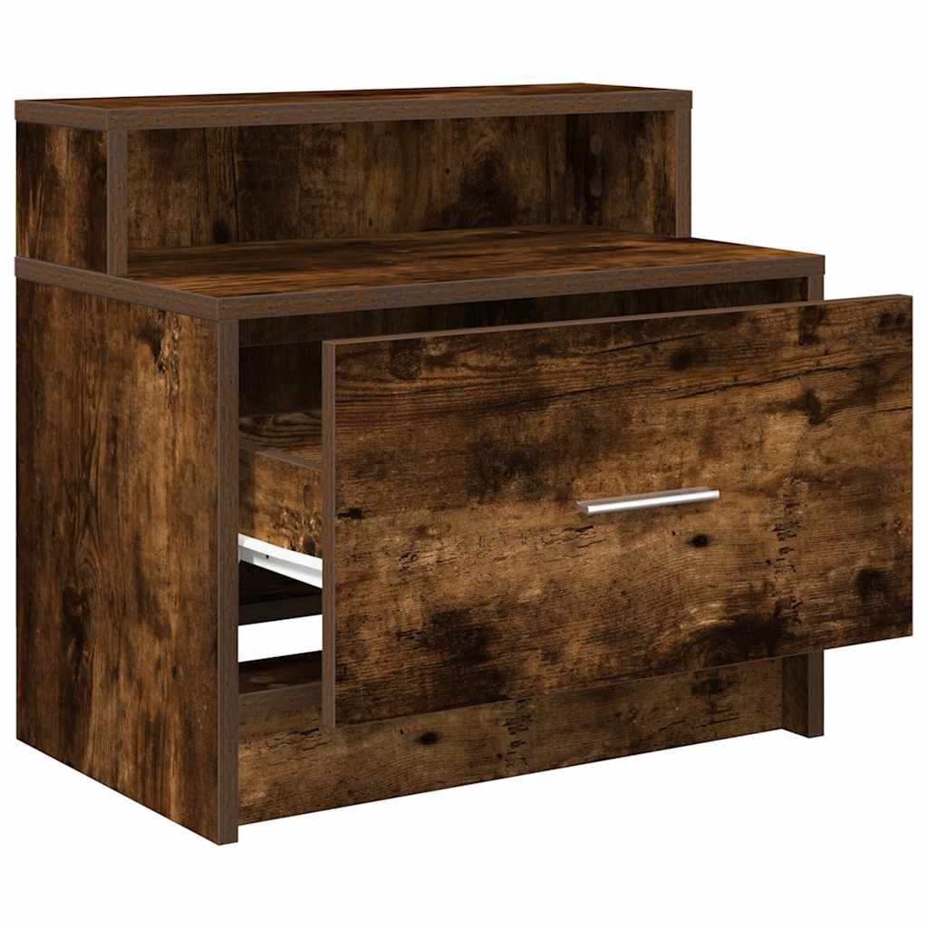 vidaXL Noptiera cu sertar stejar afumat 51x31x47 cm