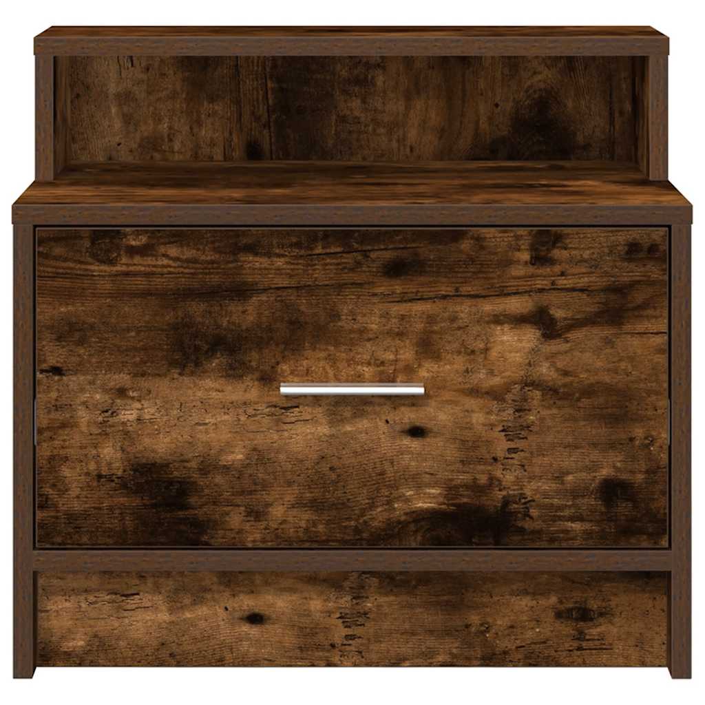vidaXL Noptiere cu sertar 2 buc stejar afumat 51x31x47 cm