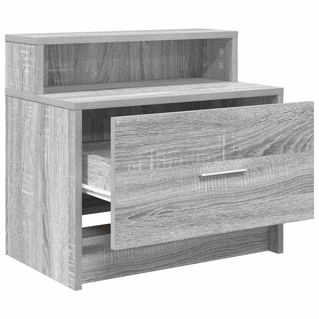 vidaXL Noptiere cu sertar 2 buc Gri Sonoma 51x31x47 cm