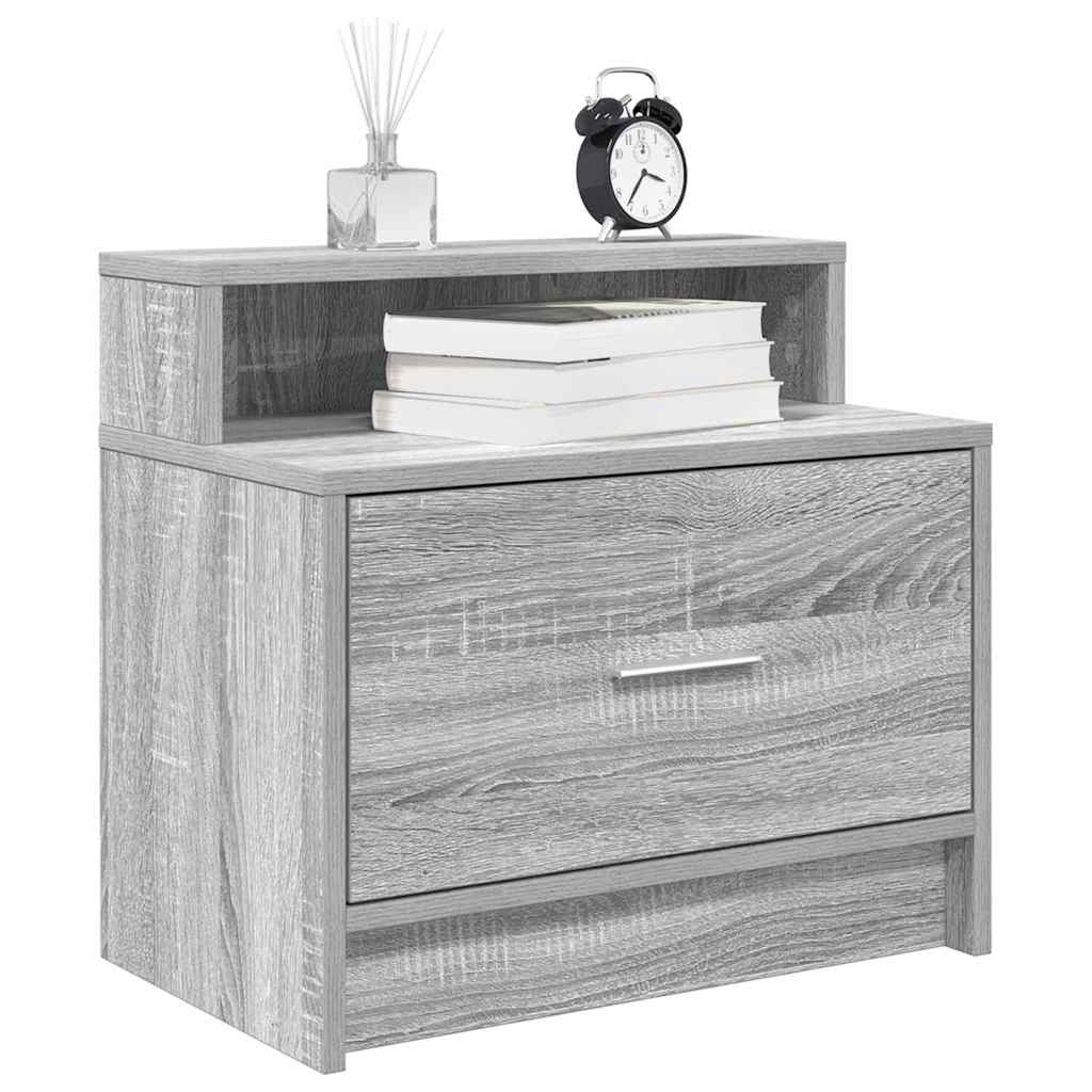 vidaXL Noptiere cu sertar 2 buc Gri Sonoma 51x31x47 cm