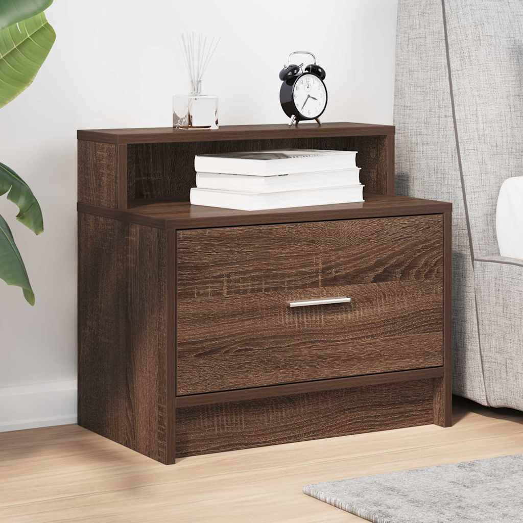 vidaXL Noptiera cu sertar Stejar maro 51x31x47 cm