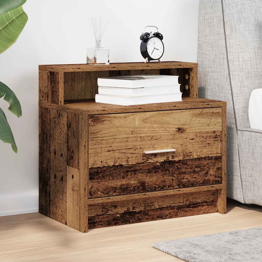 vidaXL Noptiera cu sertar lemn vechi 51x31x47 cm