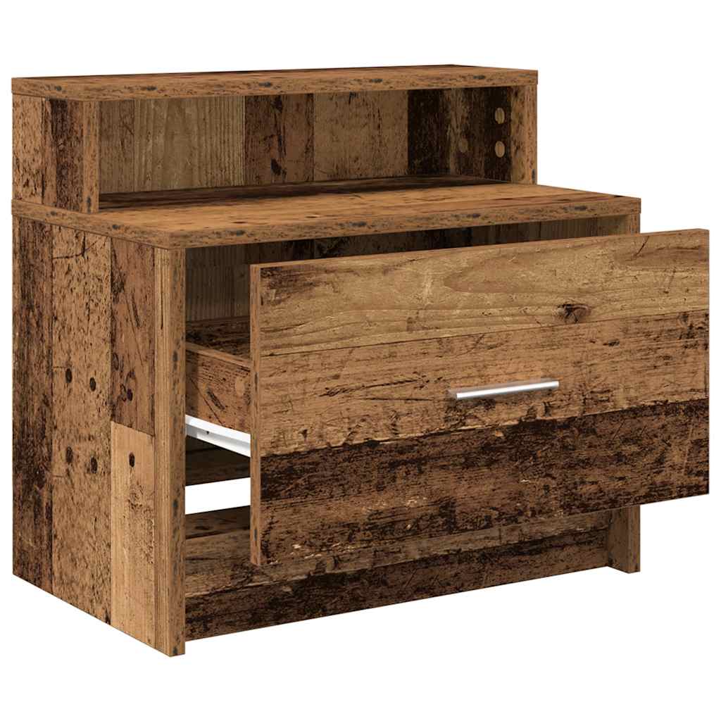 vidaXL Noptiera cu sertar lemn vechi 51x31x47 cm