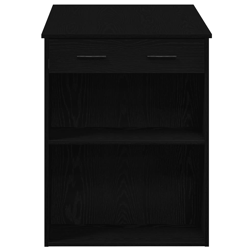 vidaXL Birou cu sertar raft Stejar negru 102x62x77,5 cm lemn prelucrat vidaXL Birou cu sertar raft Stejar negru 102x62x77,5 cm lemn prelucrat