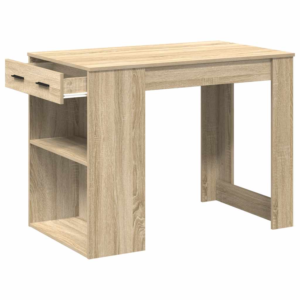 vidaXL Birou cu sertar raft Stejar Sonoma 102x62x77,5cm lemn prelucrat vidaXL Birou cu sertar raft Stejar Sonoma 102x62x77,5cm lemn prelucrat