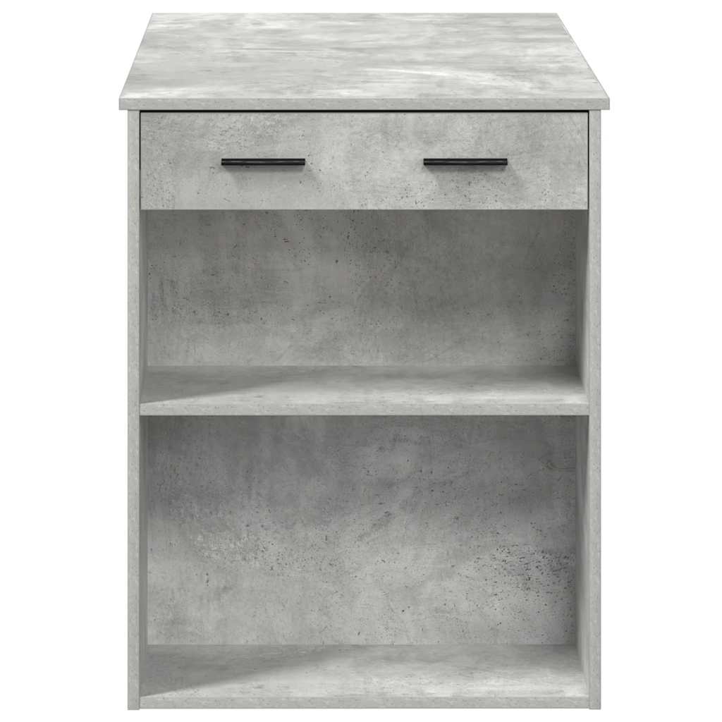 vidaXL Birou cu sertar și raft Gri beton 102x62x77,5 cm lemn prelucrat vidaXL Birou cu sertar și raft Gri beton 102x62x77,5 cm lemn prelucrat