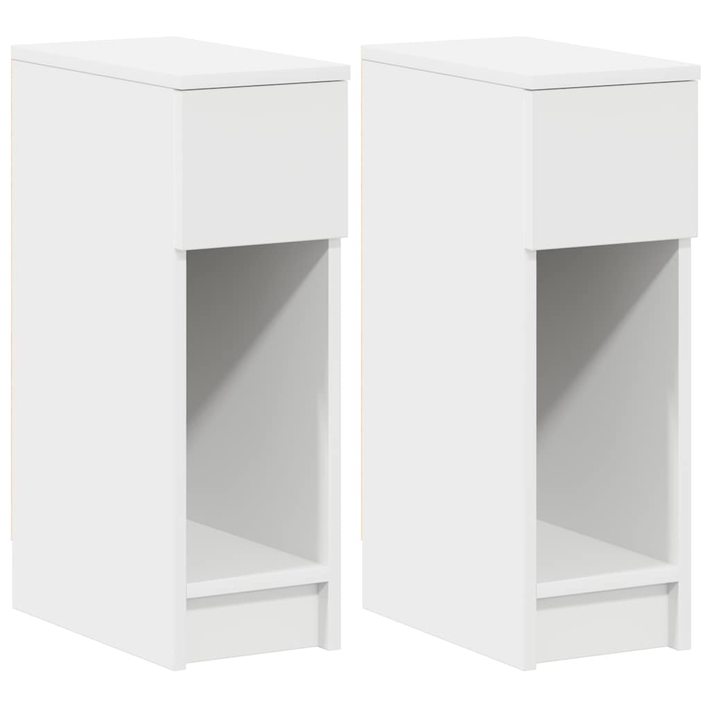 vidaXL Noptiere cu sertar 2 buc Alb 20x36x60 cm