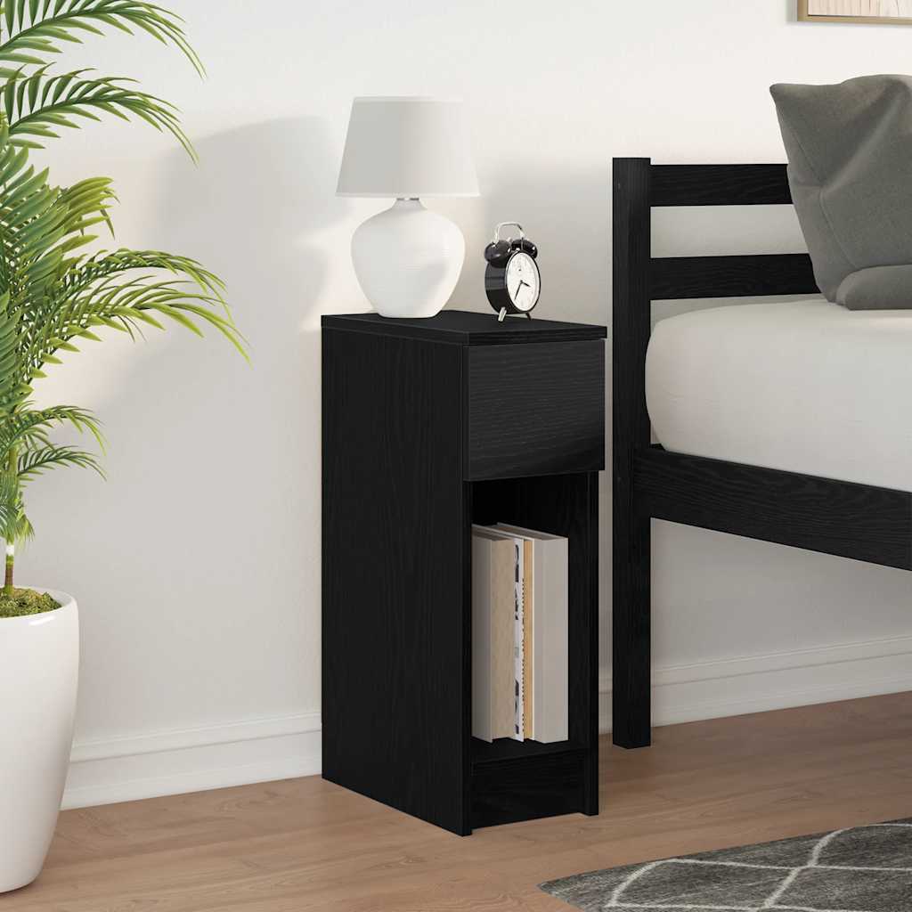 vidaXL Noptiera cu sertar stejar negru 20x36x60 cm
