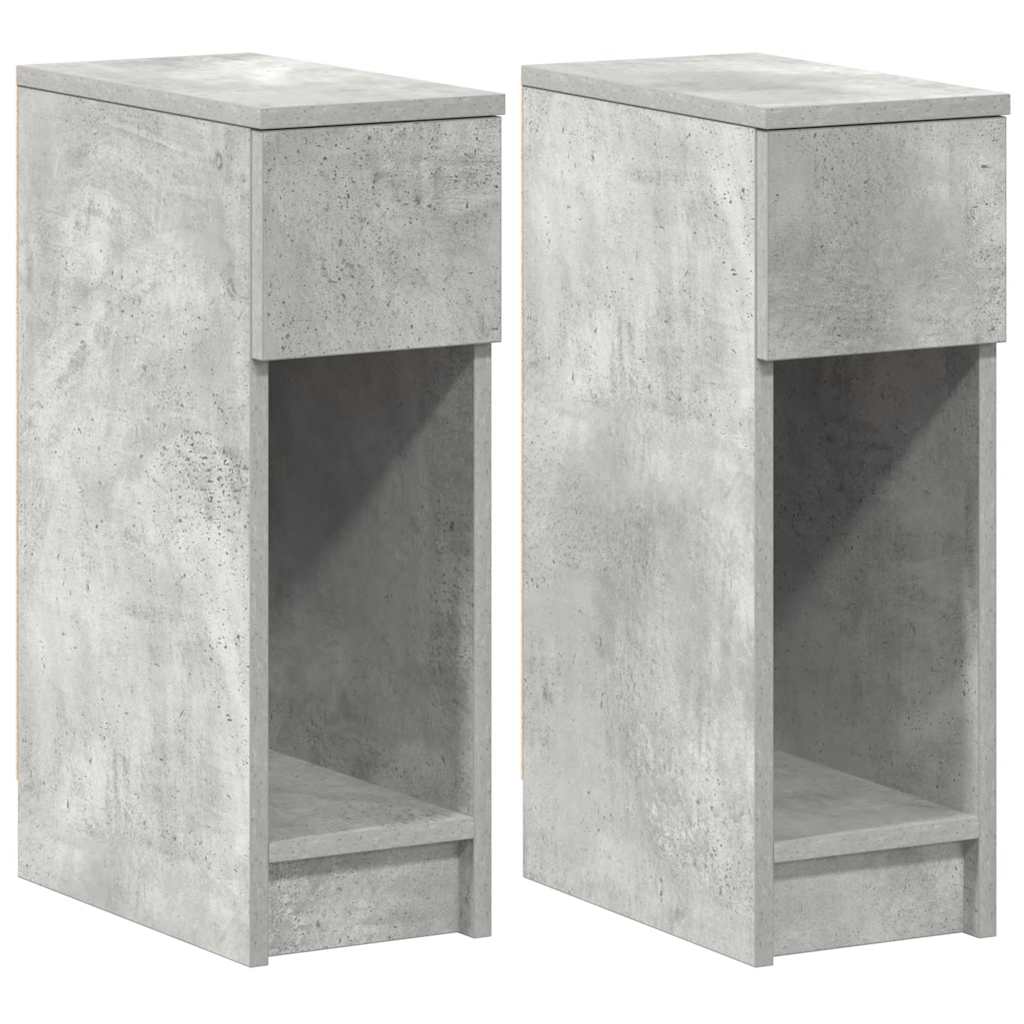 vidaXL Noptiere cu sertar 2 buc gri beton 20x36x60 cm