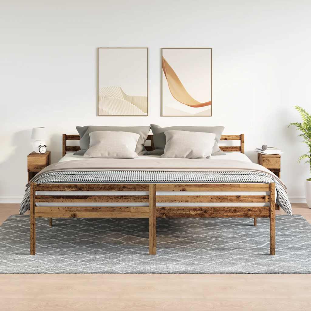 vidaXL Noptiere cu sertar 2 buc lemn vechi 20x36x60 cm