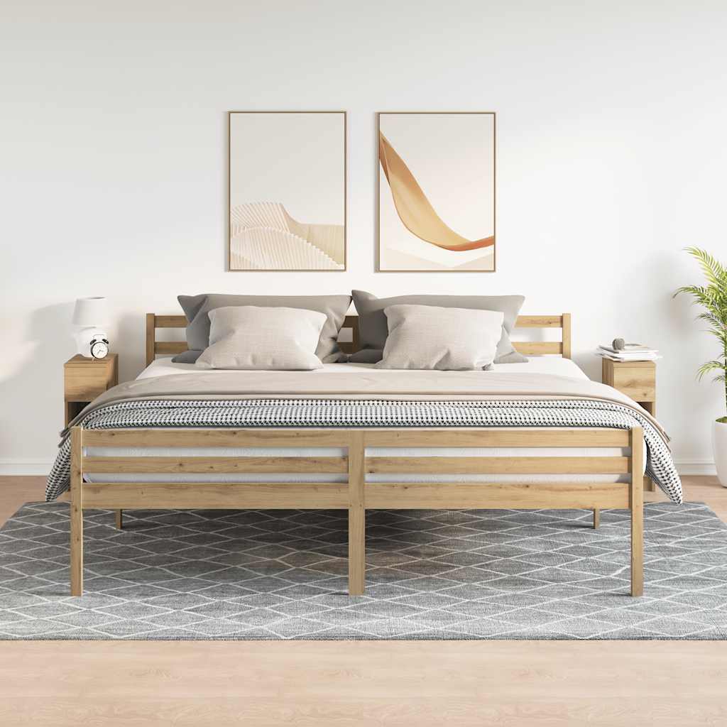vidaXL Noptiere cu sertar 2 buc Stejar artizanal 20x36x60 cm