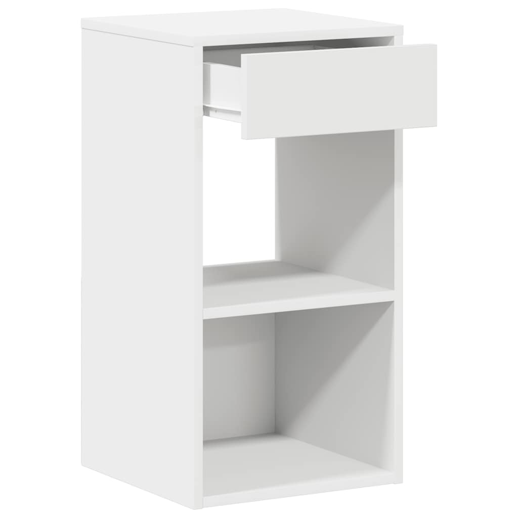 vidaXL Noptiera cu sertar alb 35x34x66,5 cm