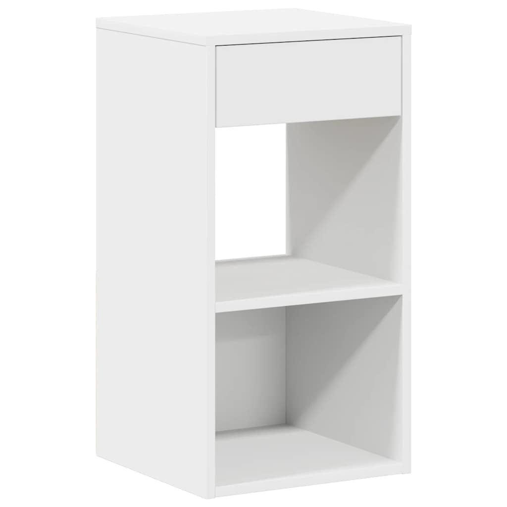 vidaXL Noptiere cu sertar 2 buc Alb 35x34x66,5 cm