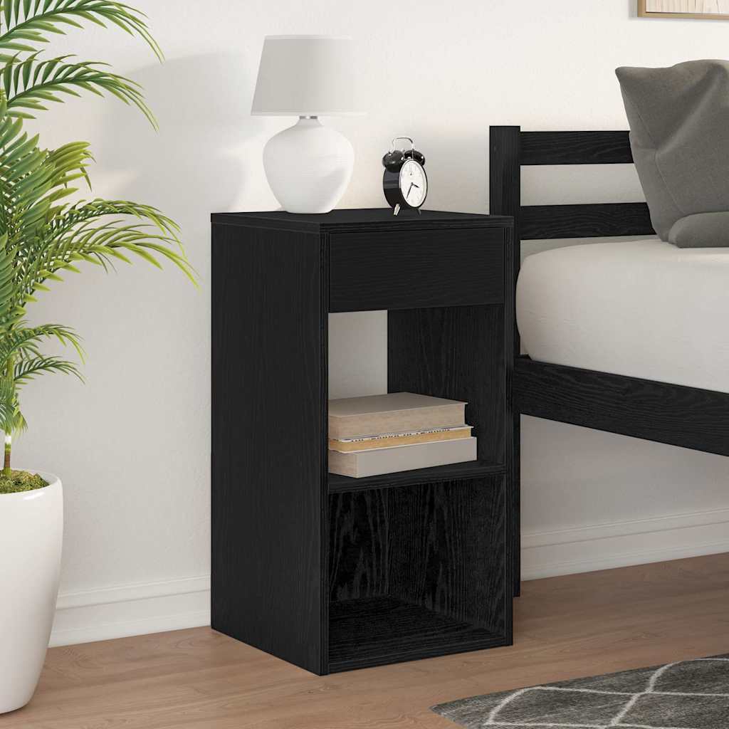 vidaXL Noptiera cu sertar stejar negru 35x34x66,5 cm