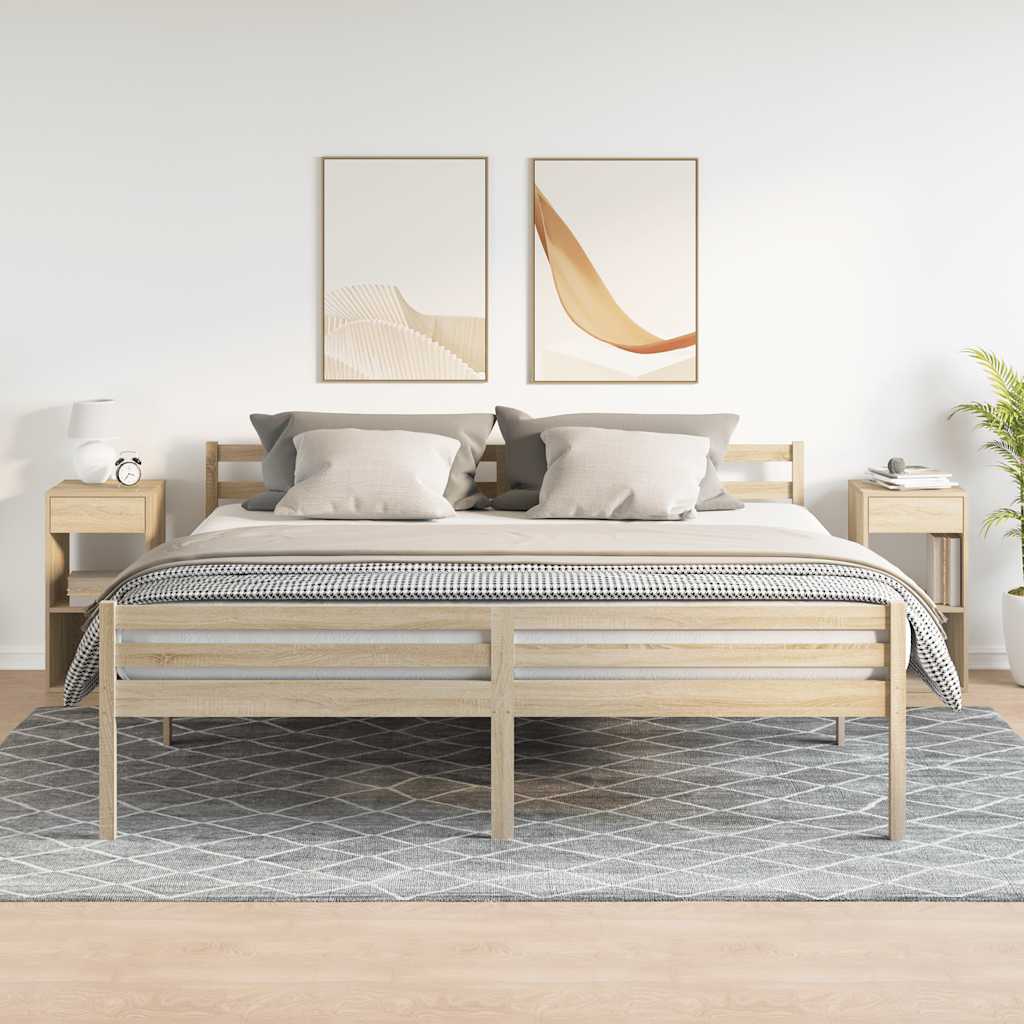 vidaXL Noptiere cu sertar 2 buc. Stejar Sonoma 35x34x66,5 cm