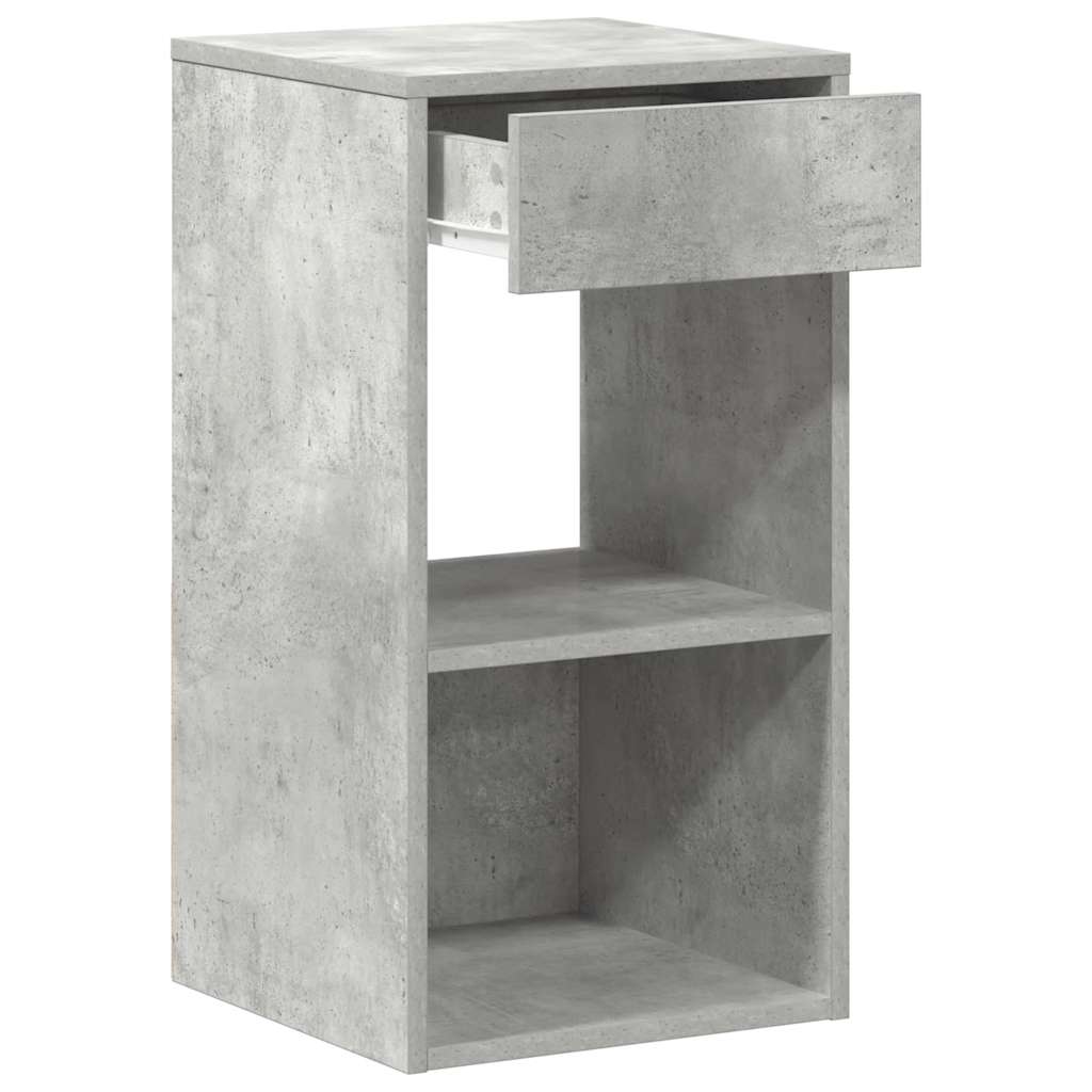 vidaXL Noptiera cu sertar gri beton 35x34x66,5 cm