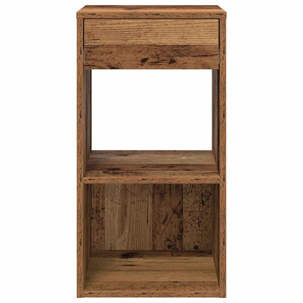 vidaXL Noptiere cu sertar 2 buc lemn vechi 35x34x66,5 cm