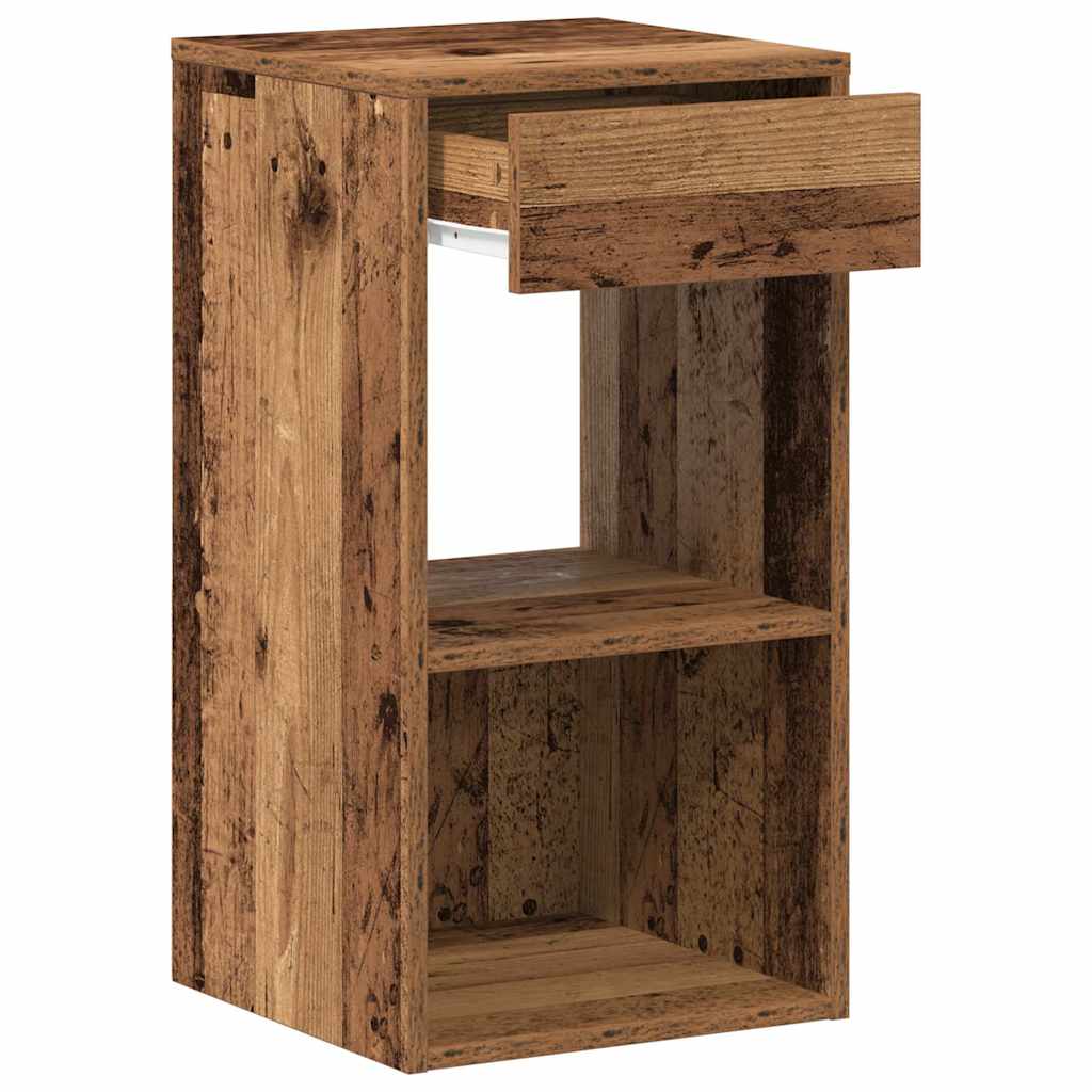 vidaXL Noptiere cu sertar 2 buc lemn vechi 35x34x66,5 cm