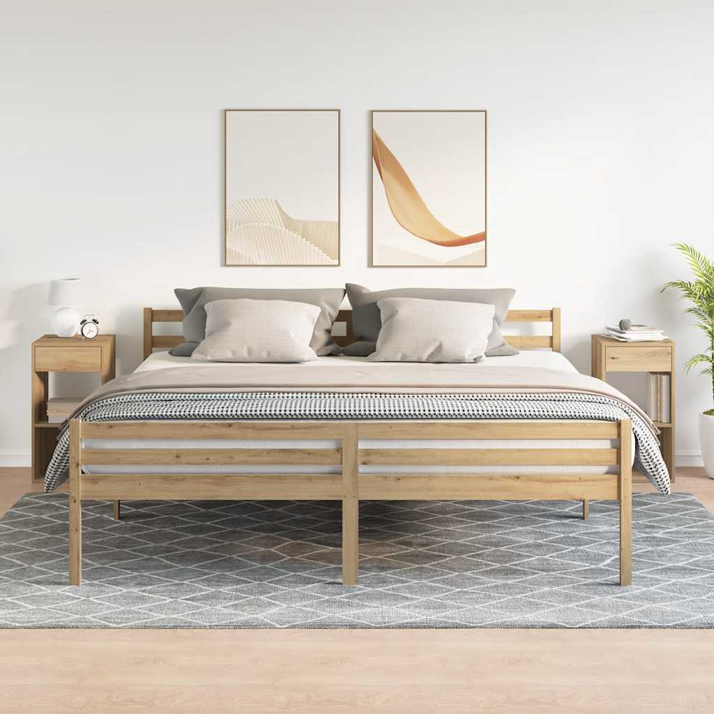 vidaXL Noptiere cu sertar 2 buc Stejar artizanal 35x34x66,5 cm