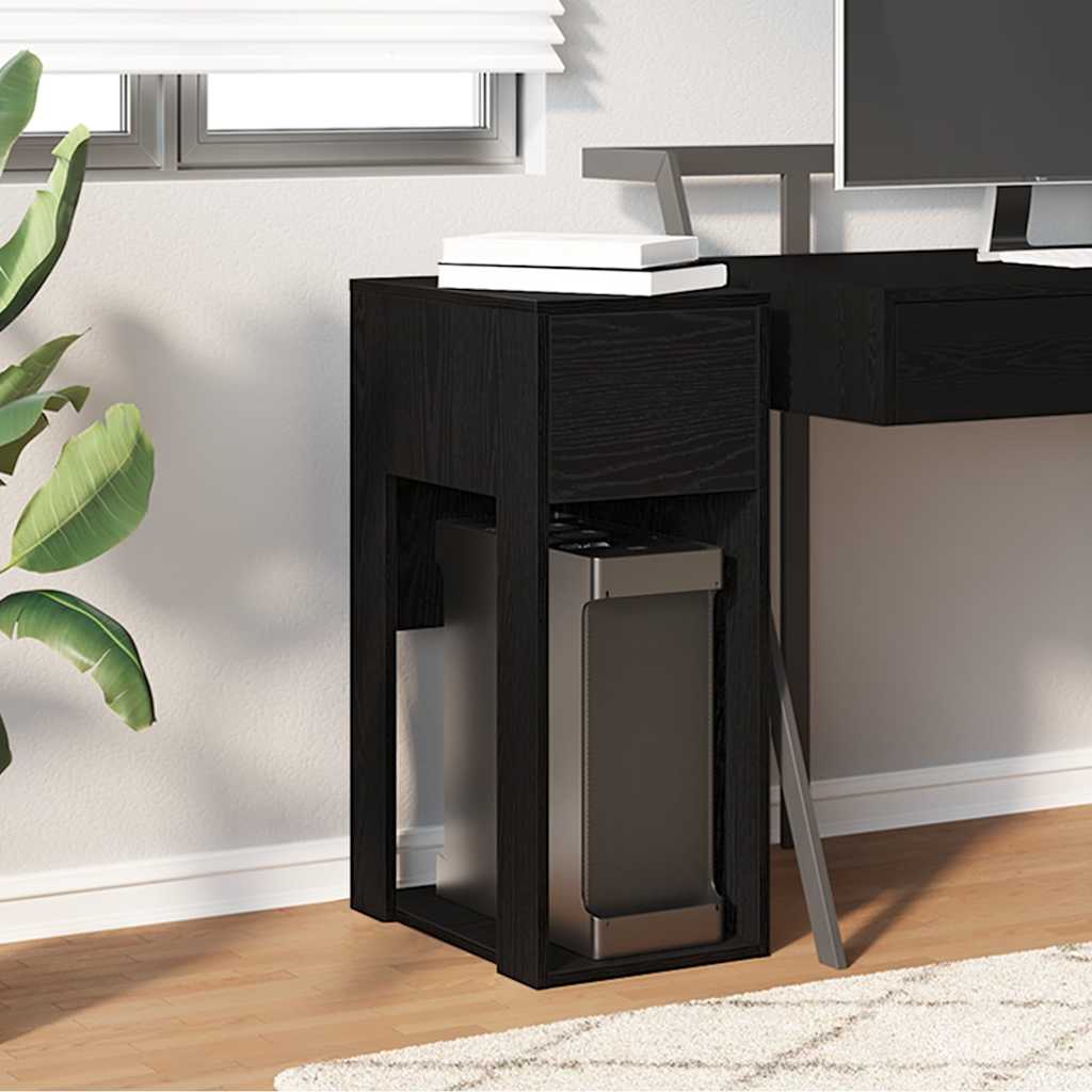vidaXL Suport turn pentru computer cu sertar negru 30x44x74 cm vidaXL Suport turn pentru computer cu sertar negru 30x44x74 cm