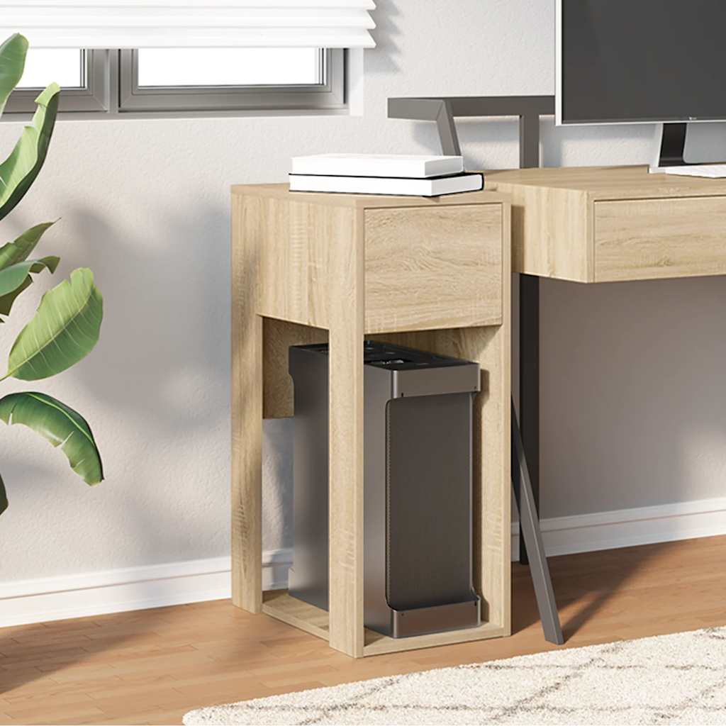 vidaXL Suport turn pentru computer cu sertar Stejar Sonoma 30x44x74 cm vidaXL Suport turn pentru computer cu sertar Stejar Sonoma 30x44x74 cm