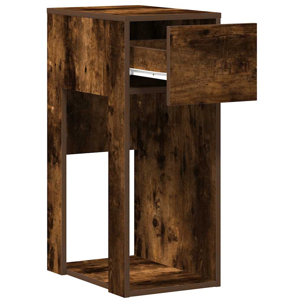 vidaXL Suport turn pentru computer cu sertar Stejar afumat 30x44x74 cm