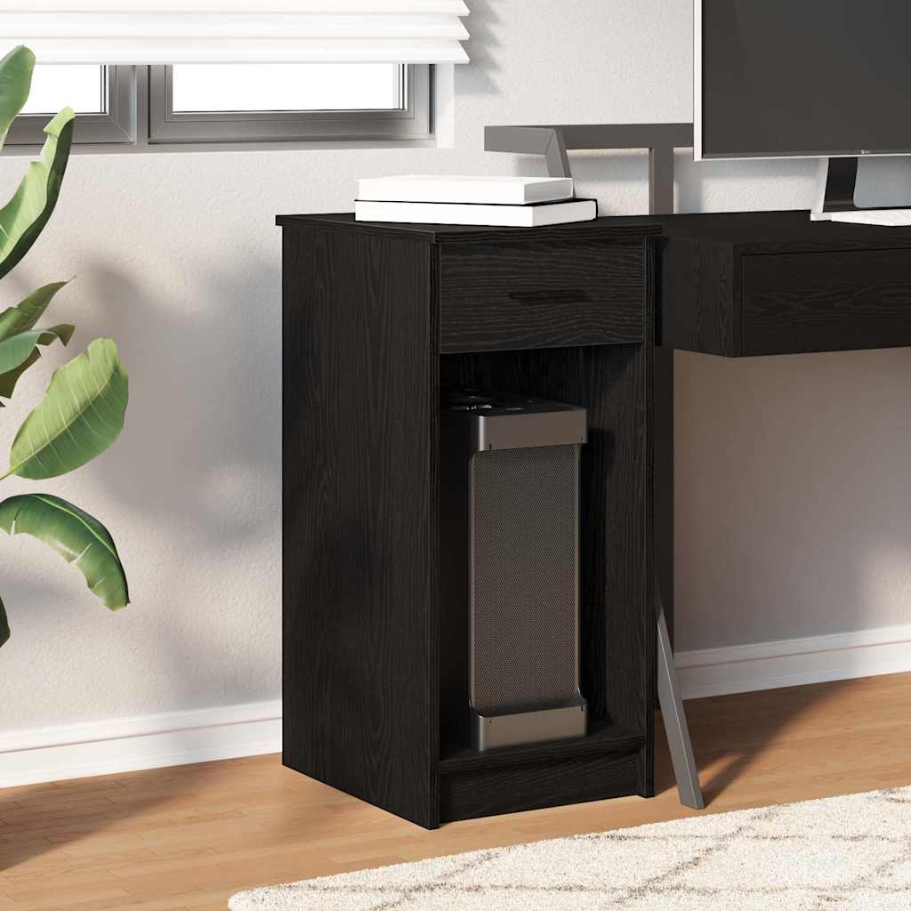 vidaXL Suport turn pentru computer cu sertar negru 35x45x77 cm vidaXL Suport turn pentru computer cu sertar negru 35x45x77 cm