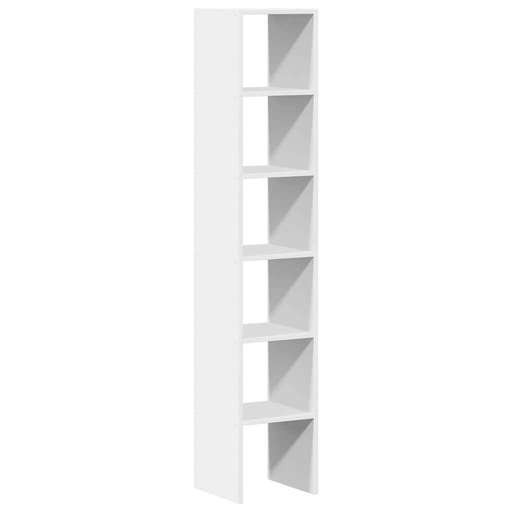 vidaXL Biblioteci 2 buc, stivuibile, alb, 30x30x80 cm, lemn prelucrat