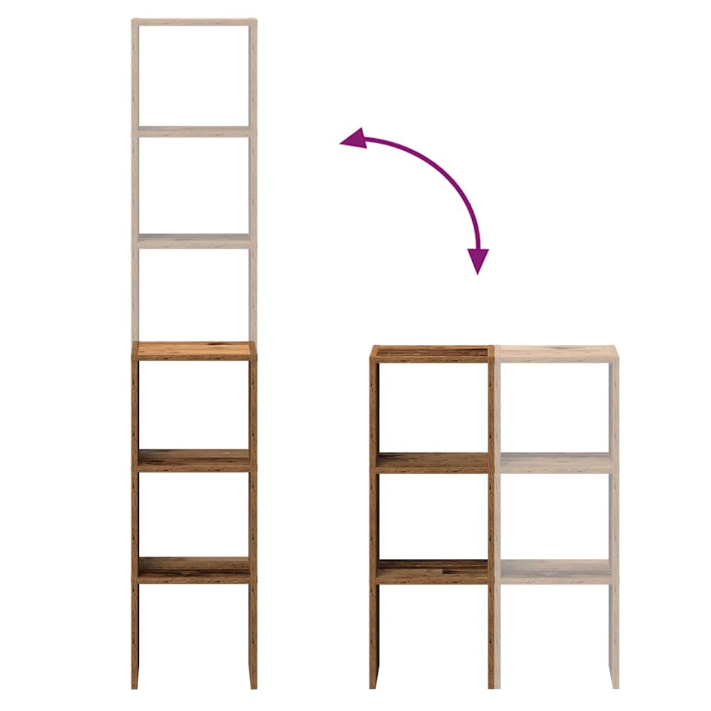 vidaXL Biblioteci 2 buc Lemn vechi stivuibil 30x30x80cm Lemn prelucrat vidaXL Biblioteci 2 buc Lemn vechi stivuibil 30x30x80cm Lemn prelucrat