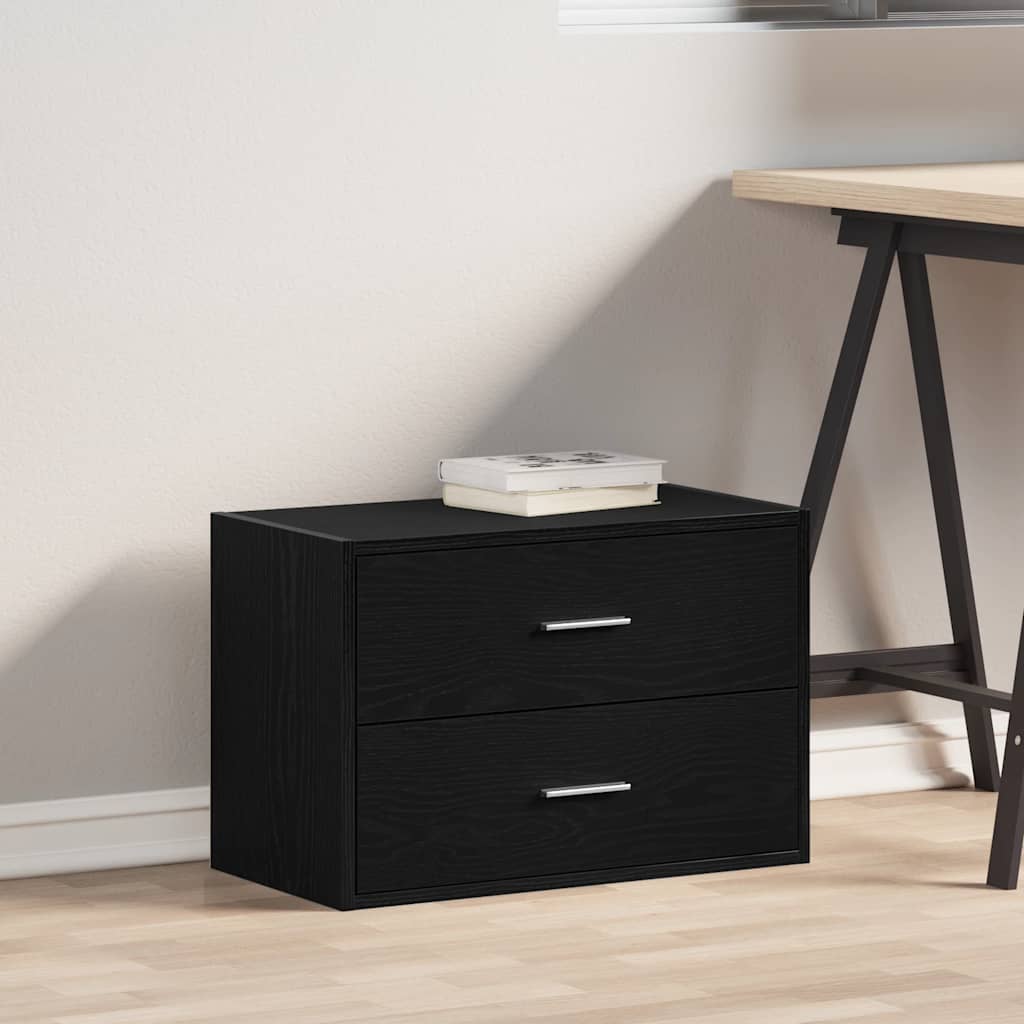 vidaXL Dulap cu 2 sertare stejar negru 60x31x40 cm lemn prelucrat