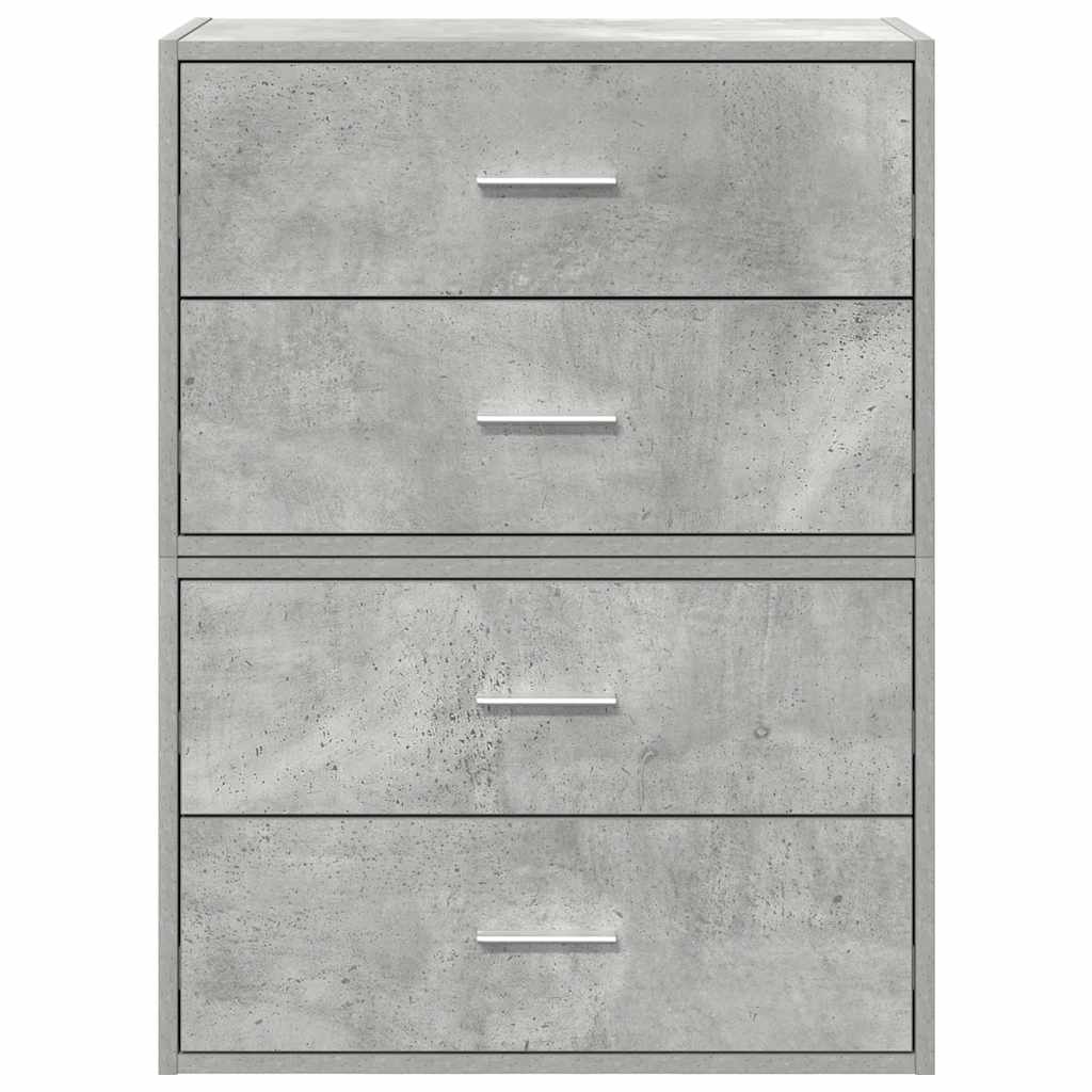 vidaXL Dulapuri cu 2 sertare 2 buc Beton Gri 60x31x40cm Lemn prelucrat