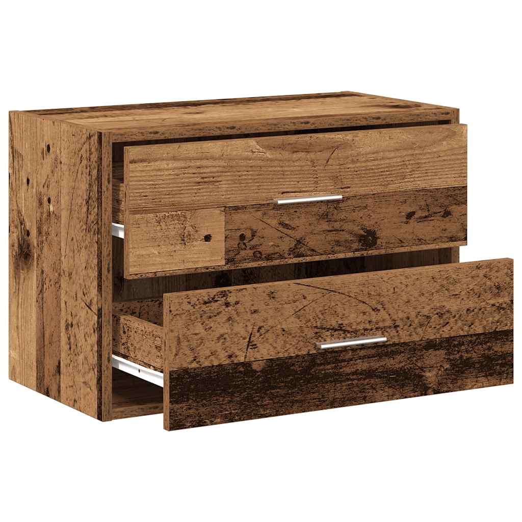vidaXL Dulap cu 2 sertare Lemn vechi 60x31x40 cm Lemn prelucrat