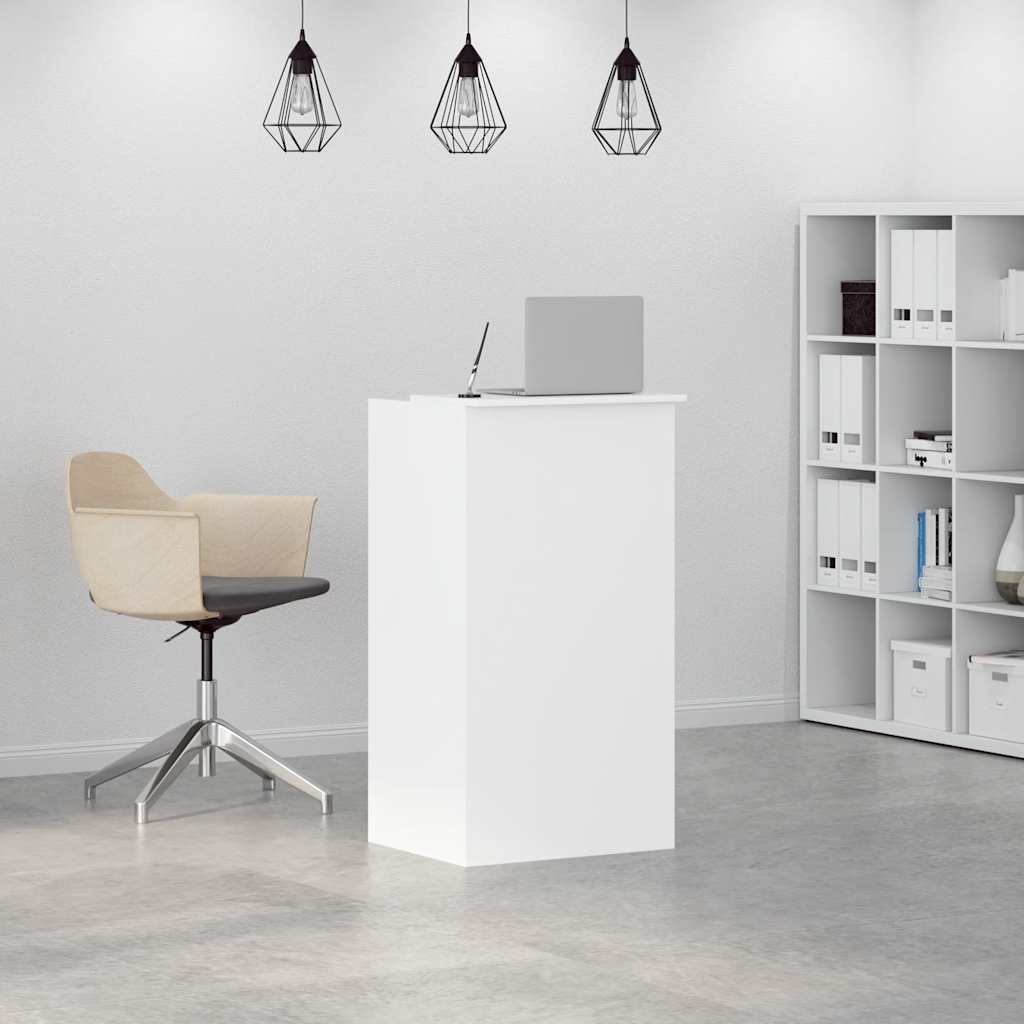 vidaXL Birou de recepție alb 55x50x103,5 cm lemn prelucrat
