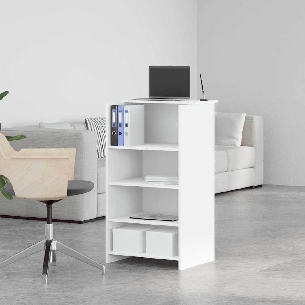 vidaXL Birou de recepție alb 55x50x103,5 cm lemn prelucrat