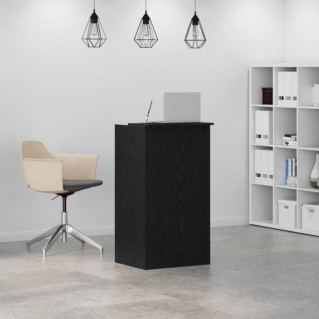 vidaXL Birou de recepție negru 55x50x103,5 cm Lemn prelucrat