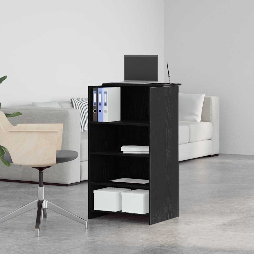 vidaXL Birou de recepție negru 55x50x103,5 cm Lemn prelucrat
