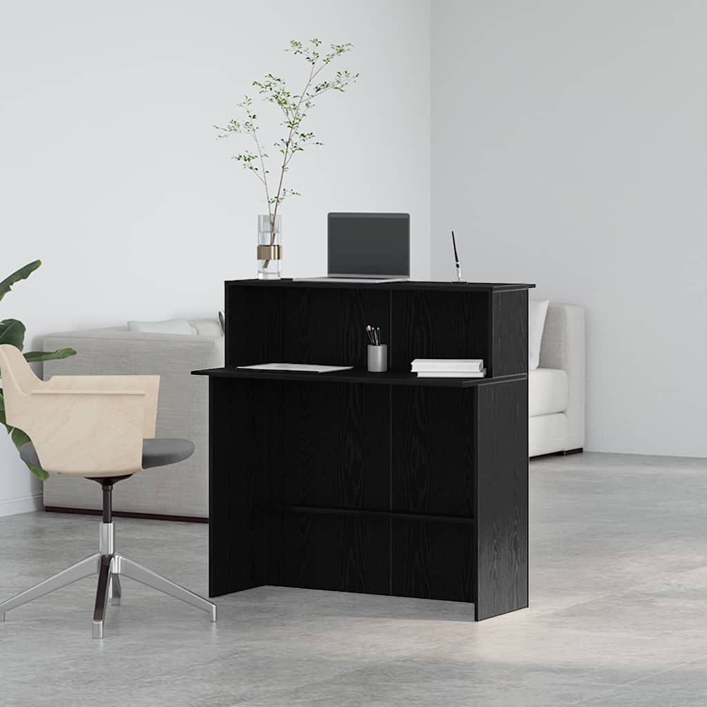 vidaXL Birou de recepție negru 100x50x103,5 cm Lemn prelucrat