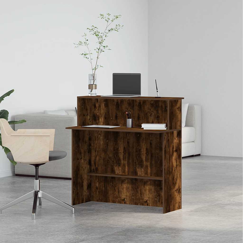 vidaXL Birou de recepție stejar afumat 100x50x103,5 cm lemn prelucrat