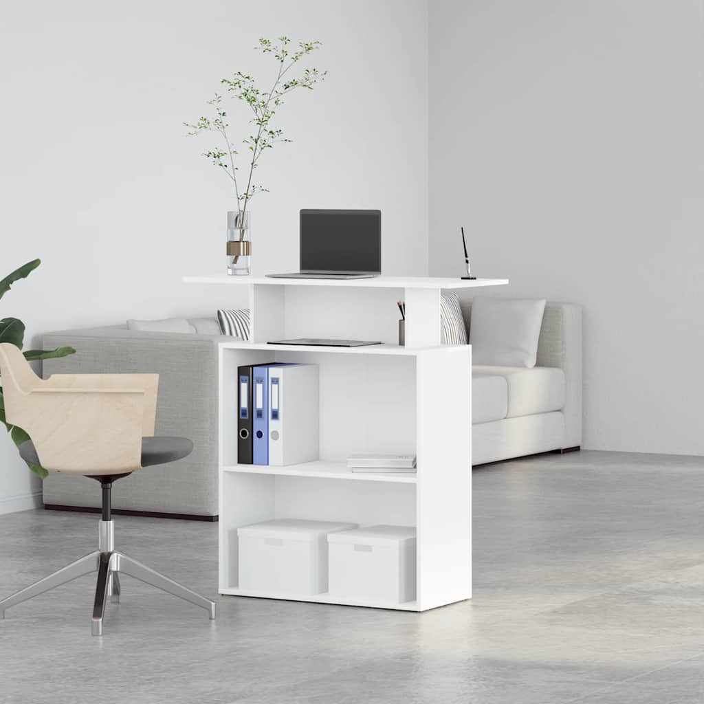 vidaXL Birou de recepție alb 100x40x104 cm din lemn prelucrat