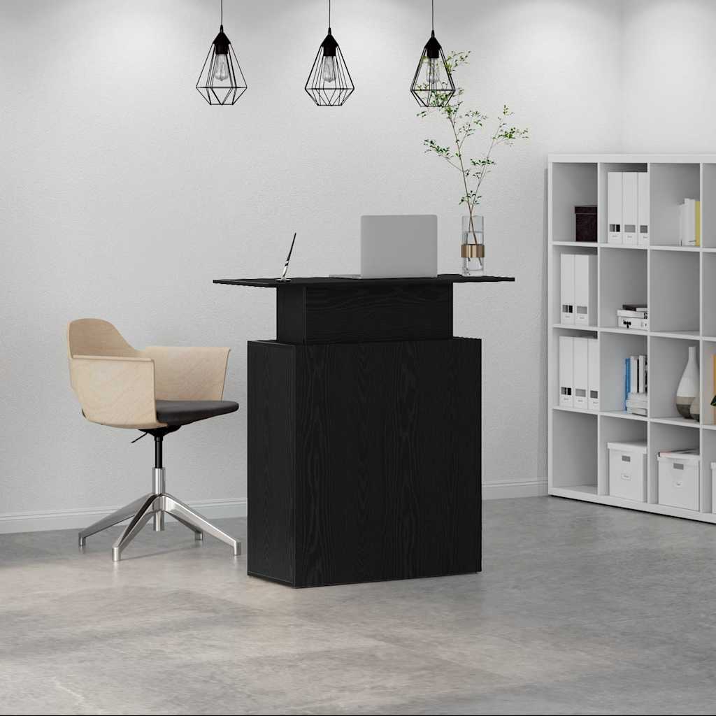 vidaXL Birou de recepție negru 100x40x104 cm Lemn prelucrat vidaXL Birou de recepție negru 100x40x104 cm Lemn prelucrat