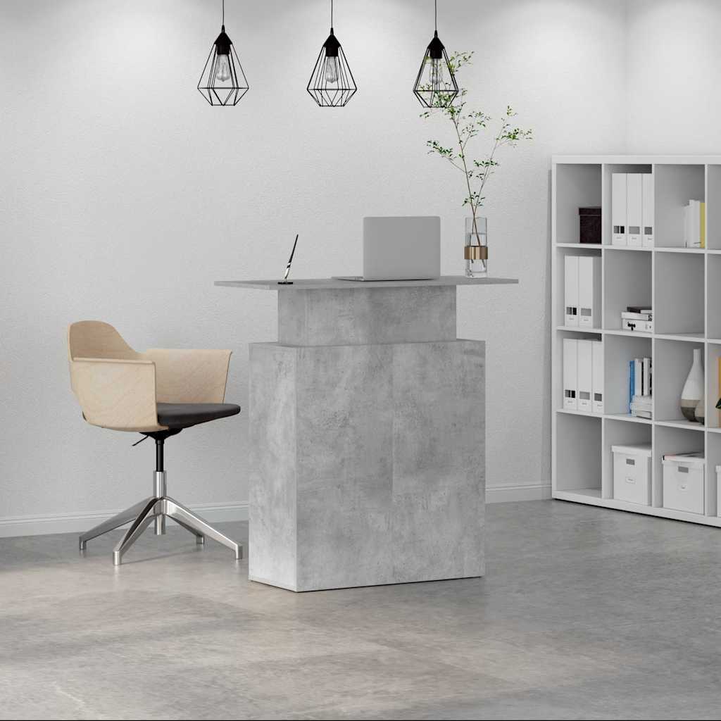 vidaXL Birou de recepție Gri beton 100x40x104 cm Lemn prelucrat