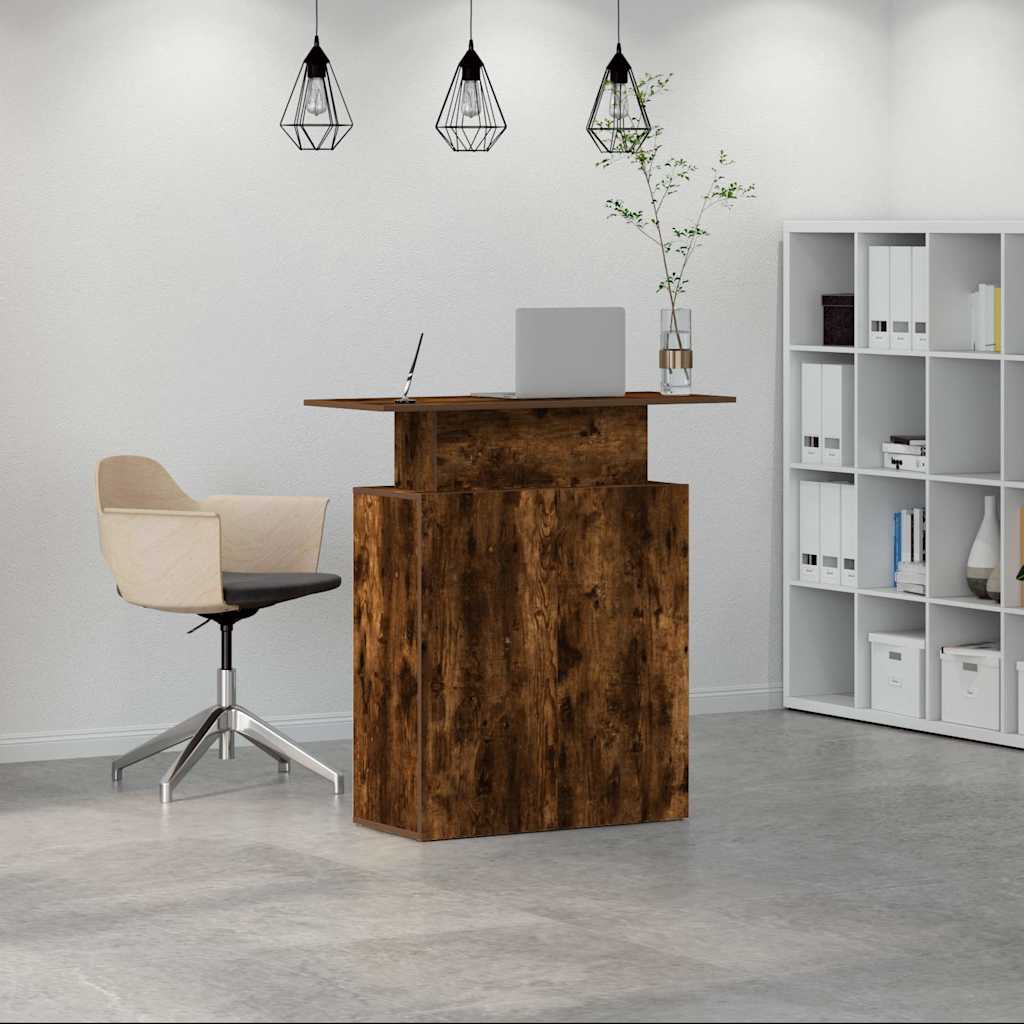vidaXL Birou de recepție stejar afumat 100x40x104 cm lemn prelucrat