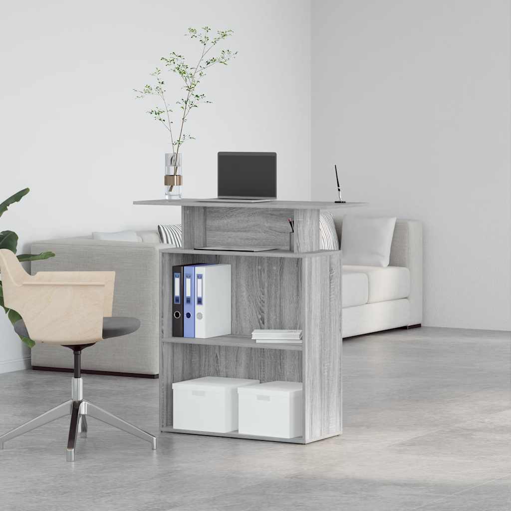 vidaXL Birou de recepție Gri Sonoma 100x40x104 cm Lemn prelucrat