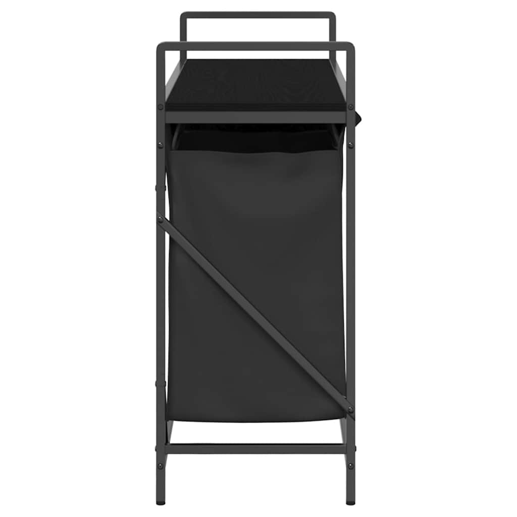 vidaXL Coș de rufe 3 compartimente cu raft stejar negru vidaXL Coș de rufe 3 compartimente cu raft stejar negru