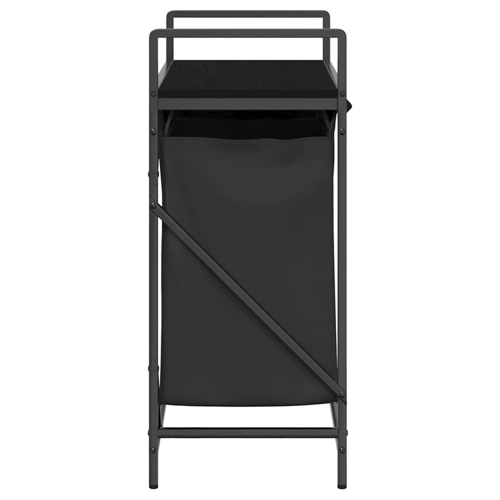 vidaXL Coș de rufe 2 compartimente cu raft stejar negru vidaXL Coș de rufe 2 compartimente cu raft stejar negru