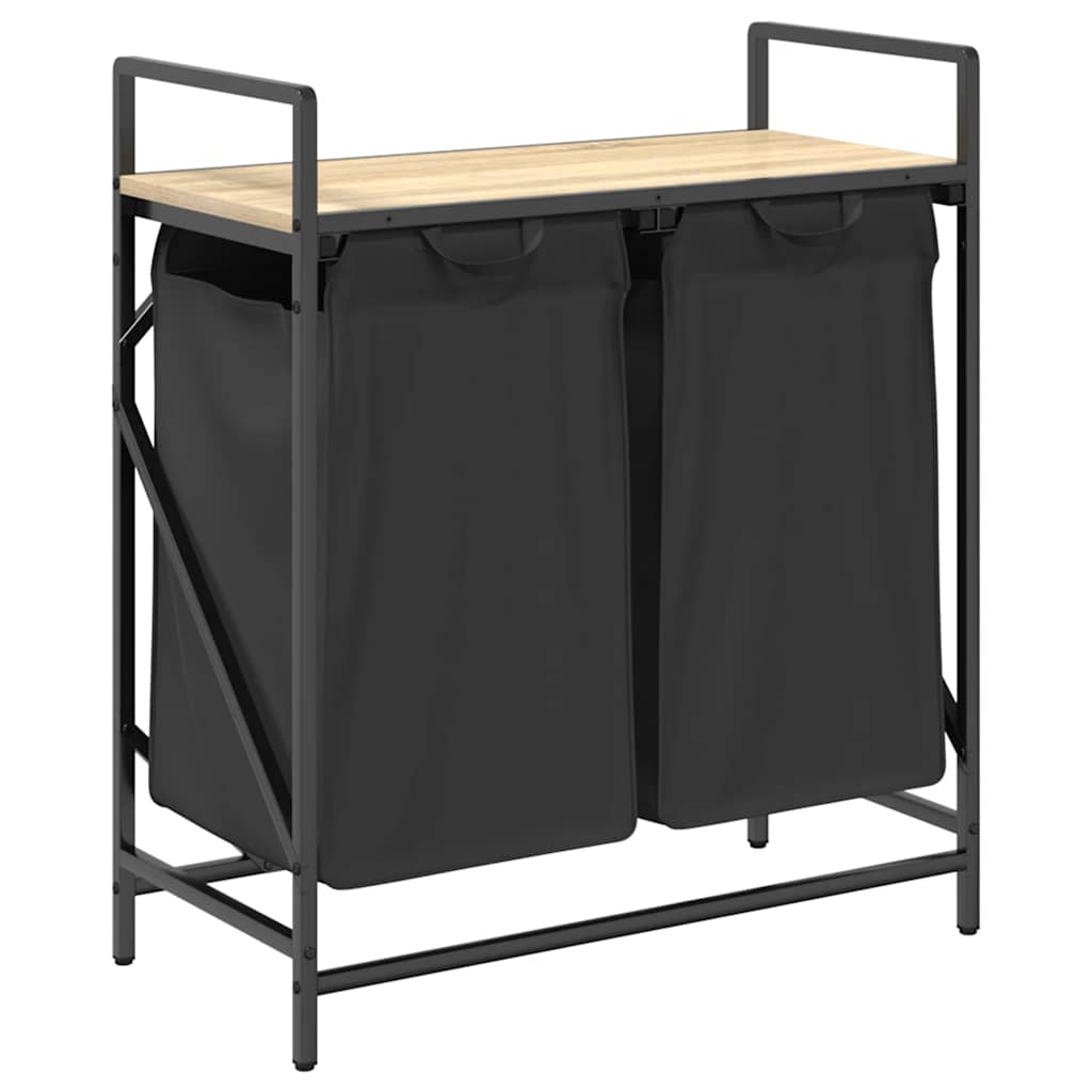 vidaXL Coș de rufe 2 compartimente cu raft stejar sonoma vidaXL Coș de rufe 2 compartimente cu raft stejar sonoma