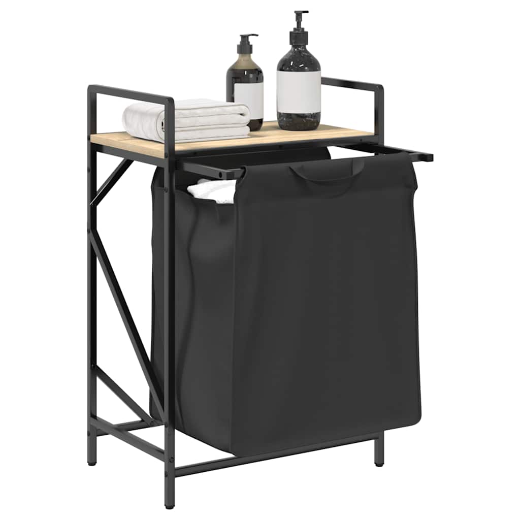 vidaXL Coș de rufe 1 compartiment cu raft stejar sonoma